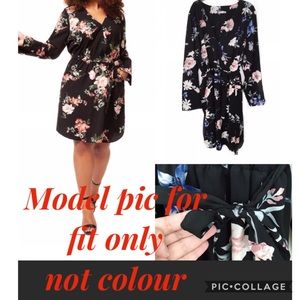 DEX Faux wrap floral dress